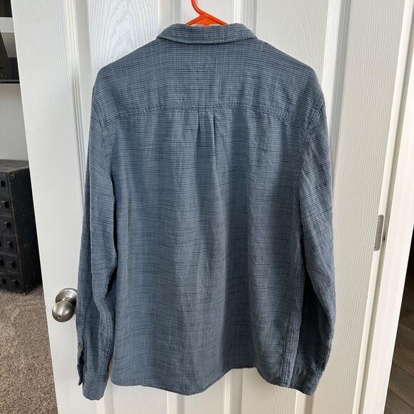marine layer mens 100% cotton coastal button down shirt blue long sleeve size l - Picture 8 of 11
